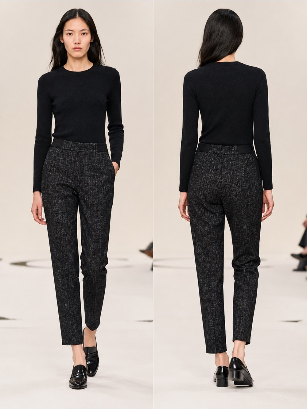 Calvin Klein Textured Tapered Trousers Minimalist Career Core